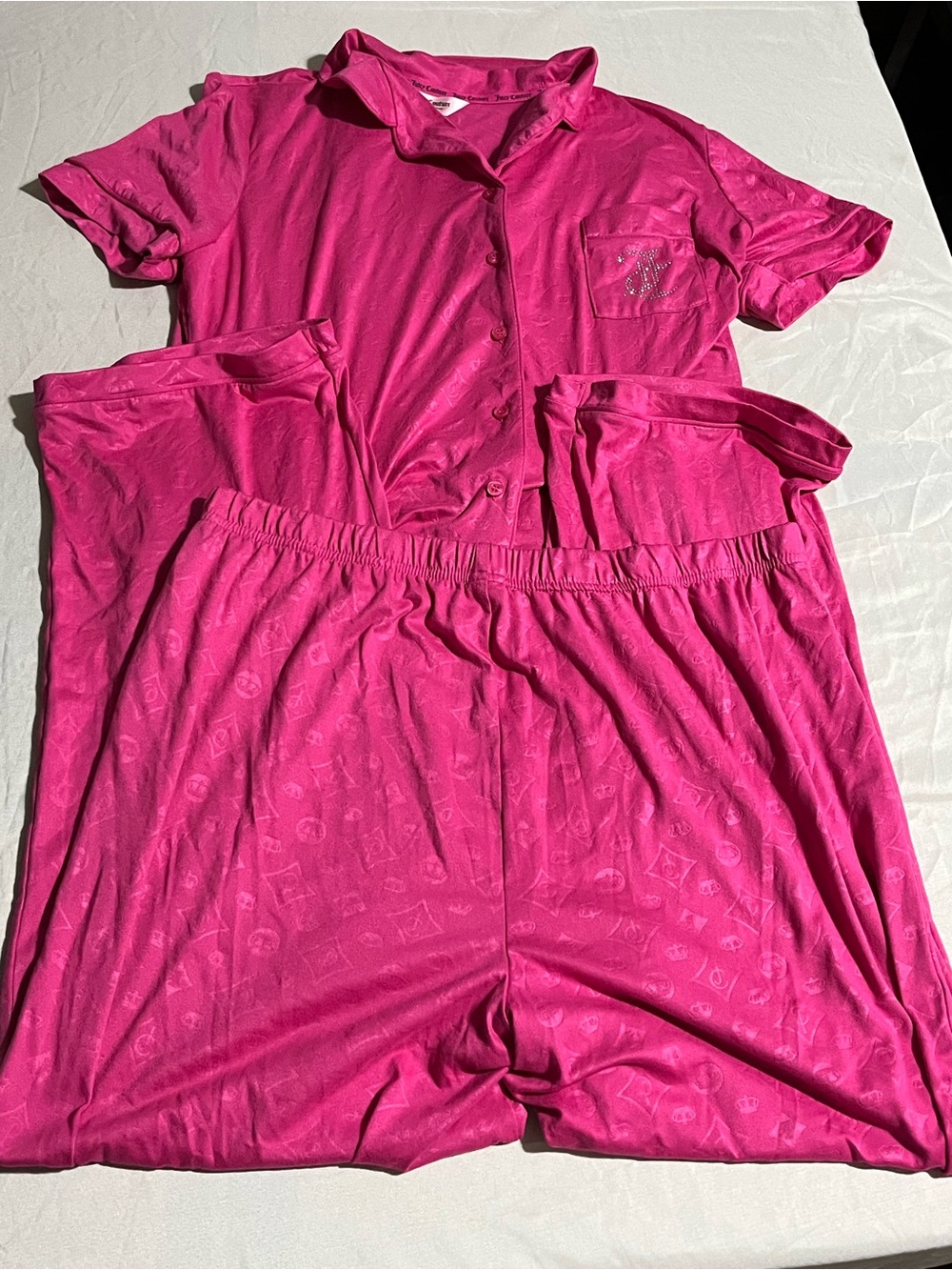 Juicy Couture Bright Pink Pajama Set Women’s Size XL